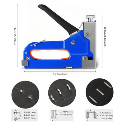 Heavy Duty Staple Gun 3 in 1 Upholstery Staple Guns with Tail Remover 1200 Staples Fabric Stapler Gun for Wood Crafts DIY Decoration
