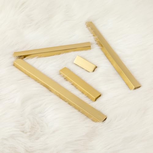 Goo-Ki 12pcs Cabinet Handles Brushed Gold Finger Pulls Drawer Pull - 5 in (128mm) Hole Centers Kitchen Hardware Bar Cabinet Pulls Solid Aluminum Material - color: Brushed Gold, size: 5 Inch Hole Center