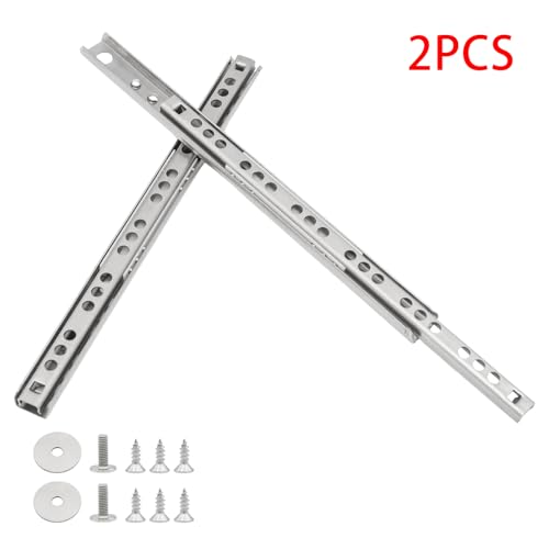 2Pcs 214mm/8.43" Silver Stainless Steel Drawer Slides (1 Pair) - size: 214mm/8.43"