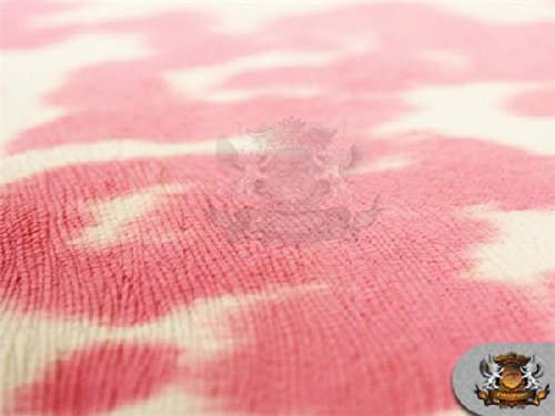 Suede Velvet Cow Print Fabric Udder Madness Upholstery 54" Wide Sold by The Yard (Pink) - color: Pink