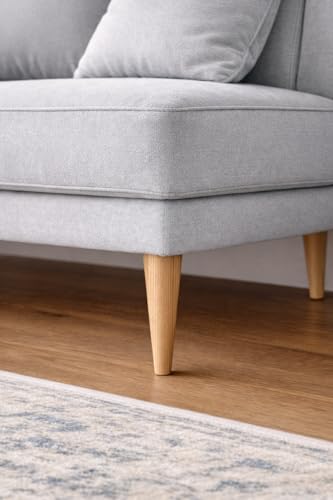 10 Inch Round Solid Beech Wood Replacement Furniture Legs, Set of 4, Wooden Feet Mid Century Modern, Unfinished Legs for Sofa, Couch, Armchair, Ottoman, Cabinet, TV Stand, Dresser - size: 10" / 25cm