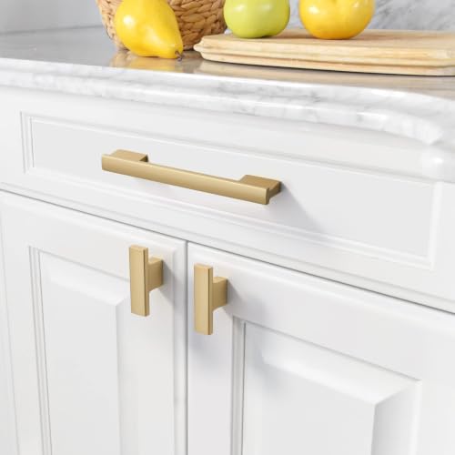 Asidrama 2 Pack Matte Champagne Gold Kitchen Cabinet Knobs Dresser Knobs Drawer Knobs Cabinet Hardware Zinc Knobs for Dresser Drawers - color: Gold, style: 2 Pack