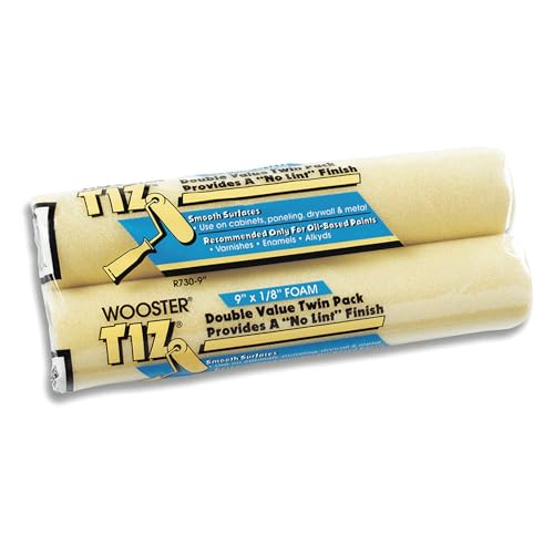 Wooster Brush R730-9 Tiz Foam Roller Cover, 1/8-Inch Nap, 2-Pack, 9-Inch Pack of 4