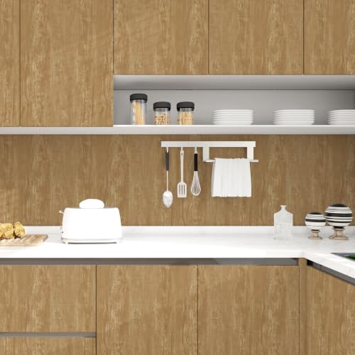 Peel and Stick Wallpaper Brown Wood Grain Contact Paper 15.7" x 472.4" - color: Brown, size: 15.7" x 472.4"