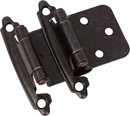 Decobasics Oil Rubbed Bronze Cabinet Hinges for Kitchen Cabinets (15 Pair -30 Pcs) -1/2" Overlay -Self Closing Cabinet Hinges Flush Mount w/Cupboard Silicon Bumpers & Upgraded Screws - color: Oil Rubbed Bronze, size: 15 Pack