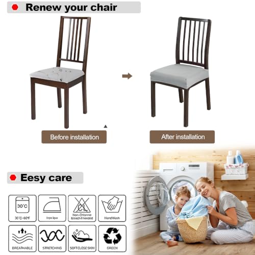 FUANGUI Dining Chair Covers Set of 2, Kitchen Chair Seat Covers - color: 04