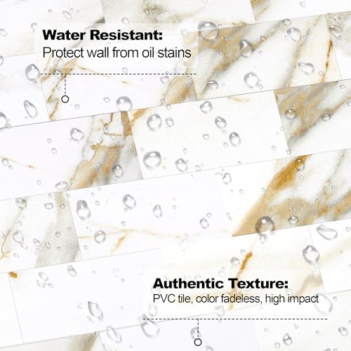 2026 New Upgrade Peel and Stick Backsplash Tile, Peel and Stick 11.34" X 11.57" Wall Tile for Kitchen, Bathroom, Fireplace, Laundry (Cala Golden, 10 Packs) - color: Cala Golden