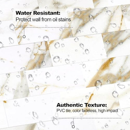 2026 New Upgrade Peel and Stick Backsplash Tile, Peel and Stick 11.34" X 11.57" Wall Tile for Kitchen, Bathroom, Fireplace, Laundry (Cala Golden, 10 Packs) - color: Cala Golden