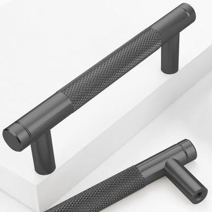 12 Pack 3 3/4 Inch 96 mm Black Barrel Cabinet Pulls Cupboard Aluminum Handles Drawer Pull Cabinet Handles - color: Black, size: 3 3/4 Inch