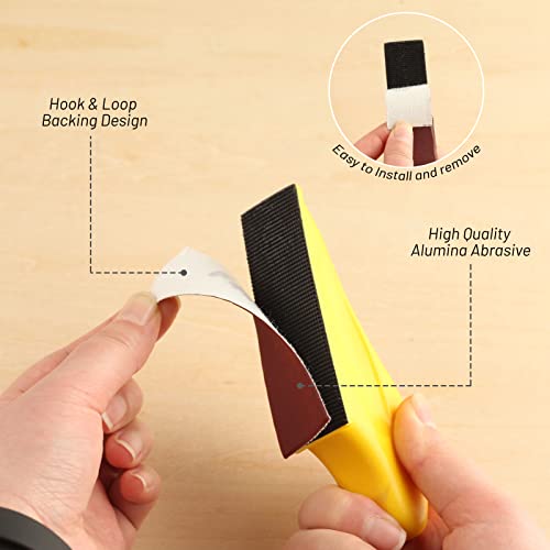 SPEEDWOX 100 PCS Micro Sander 3.5 x 1.2 Inch Detail Handle Sanding Tools Grit 240 Micro Finishing Sander Paper Hook & Loop Aluminum Oxide Sandpaper Detail Sander Refill Detail Sander Sandpaper - style: 240 Grit