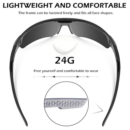 OXG 6 Pack Safety Glasses, Scratch Resistant Wraparound Lenses ANSI Z87.1 Protective Eyewear for Unisex - color: Grey