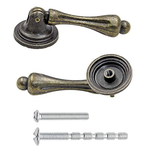 Bonsicoky 6Pcs Antique Bronze Tear Drop Pulls