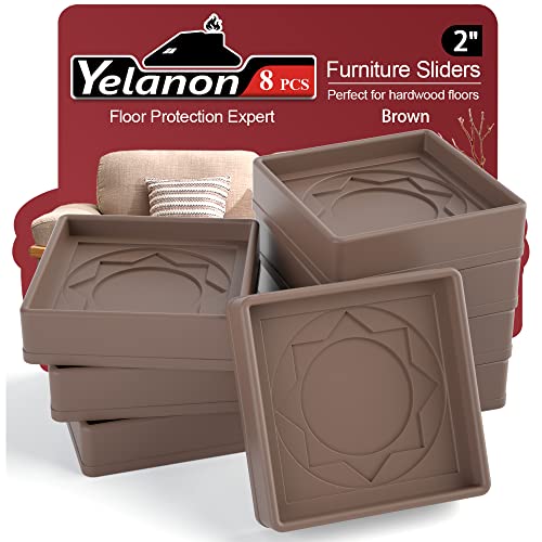 Non Slip Furniture Pads for Hardwood Floors -Yelanon 8Pcs 2” Coasters Cups - color: 8pcs2"square Brown Star