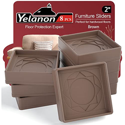 Non Slip Furniture Pads for Hardwood Floors -Yelanon 8Pcs 2” Coasters Cups - color: 8pcs2"square Brown Star