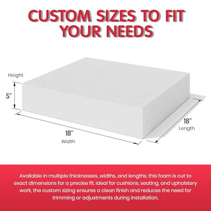 FOAMYFOAM 4Pack High Density 2 inch Thick, 20 inch Wide, 20 inch Long Upholstery Foam, Cushion Replacement - size: 2" x 20" x 20" (4 Pack)