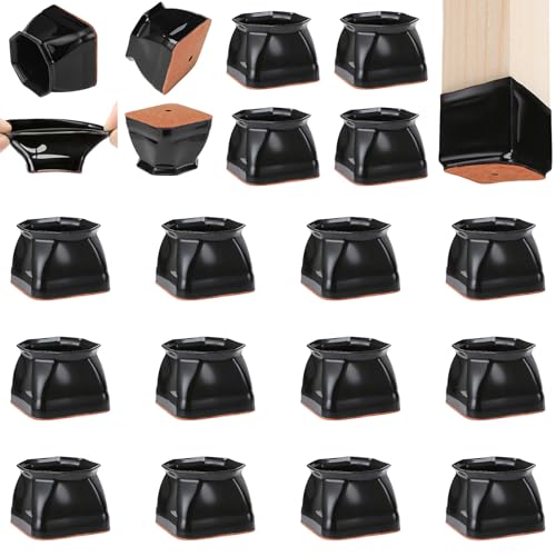 CHUNZEXI 16 Pack Square Chair Leg Floor Protectors for Hardwood Floors - color: Black-16pack, size: Square XL