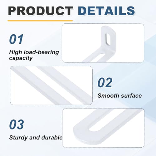 uxcell 8 Pcs Adjustable Right Angle Brackets 2.6"x1.2"x0.7" White - color: White, size: 2.6"x1.2"x0.7"