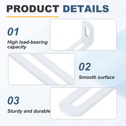 uxcell 8 Pcs Adjustable Right Angle Brackets 2.6"x1.2"x0.7" White - color: White, size: 2.6"x1.2"x0.7"