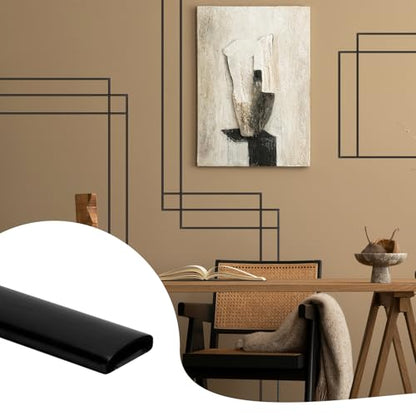 52.5 Ft Peel and Stick Wall Molding Trim, Flexible PVC Trim - color: Matte Black, size: 52.5 Ft