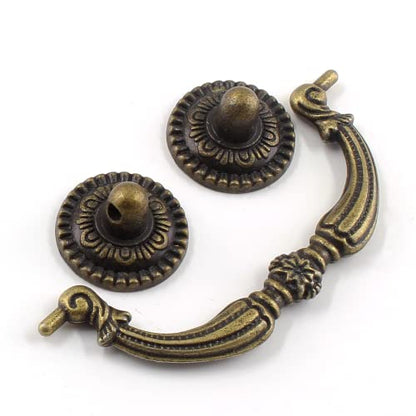 4Pcs 3 Inch Vintage Drop Bail Drawer Pull Handles - size: 2.5 Inch Hole Center