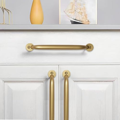 10 Pack 3-3/4 inch Hole Center Brushed Gold Pulls - Heavy Duty Solid Drawer Matte Gold Hardware Handles Kitchen Vanity Bathroom Handles - color: Gold, size: 3-3/4"(96mm) Hole Center