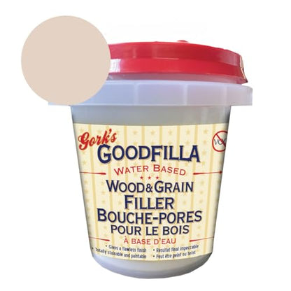 Goodfilla Neutral Base, 8 oz, Wood and Grain Filler, Stainable, Tintable, Sandable, Zero Waste, Non-Toxic, USA Made - color: Neutral, size: 8 oz