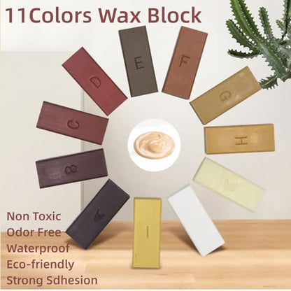 Hardwood Floor Repair Kit with 11 Colors Repair Wax Blocks