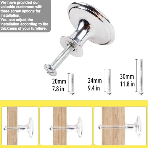 20 Pack Silver Kitchen Cabinet Knobs Round Drawer Pulls - color: Silver
