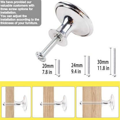 20 Pack Silver Kitchen Cabinet Knobs Round Drawer Pulls - color: Silver