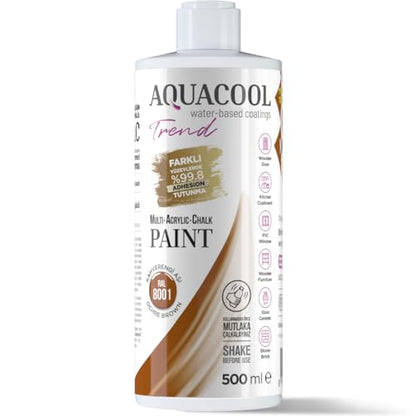 MAC paint - All In One Paint, Chalk, Furniture, Cabinet, Countertop, Tile Paint, no primer or sanding needed. Matte finish. 16.9 Fl Oz (RAL 8001 Ochre Brown) - color: RAL 8001 Ochre Brown