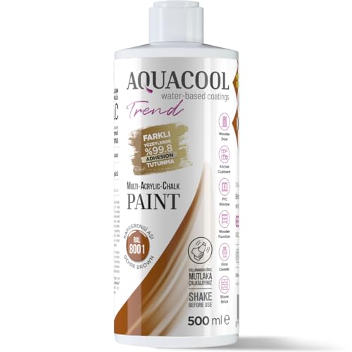 MAC paint - All In One Paint, Chalk, Furniture, Cabinet, Countertop, Tile Paint, no primer or sanding needed. Matte finish. 16.9 Fl Oz (RAL 8001 Ochre Brown) - color: RAL 8001 Ochre Brown
