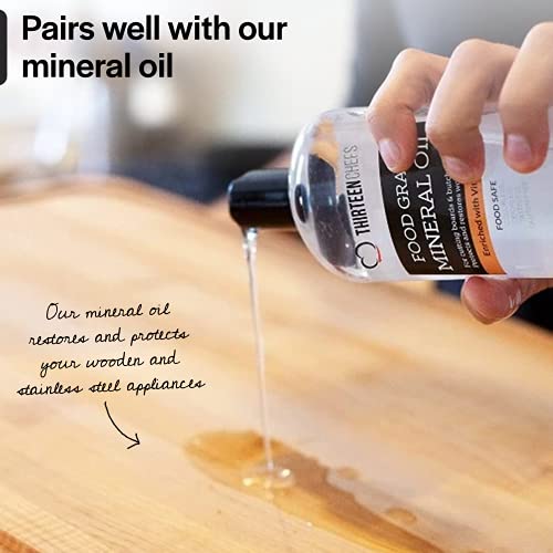 Cutting Board Wax and Conditioner with Food Grade Beeswax - Treat Wood Countertops, Butcher Blocks, Wooden Utensils and Bowls - Made in USA (12oz)