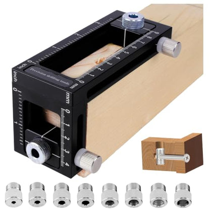 2-in-1 Auto Centering Dowel Drilling Jig with 8 Size Drill Bushings 3-10mm