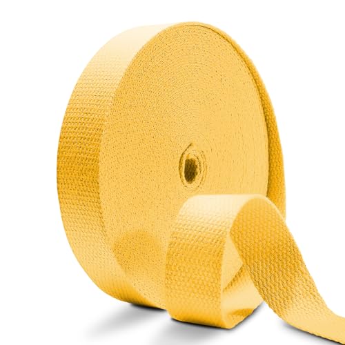 Cotton Webbing 1 Inch 12 Yards Yellow Cotton Webbing Straps for Bags Handles, 1 Inch Weave Webbing for Cloth Tote Bag Straps Making,Cloth Belt, DIY Crafts Decoration - color: Yellow 12Yards, size: 1 inch