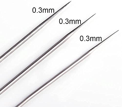 HUBEST 0.3mm Airbrush Needle Nozzle Kit, 3 Sets for Iwata Master & More - size: 0.3MM