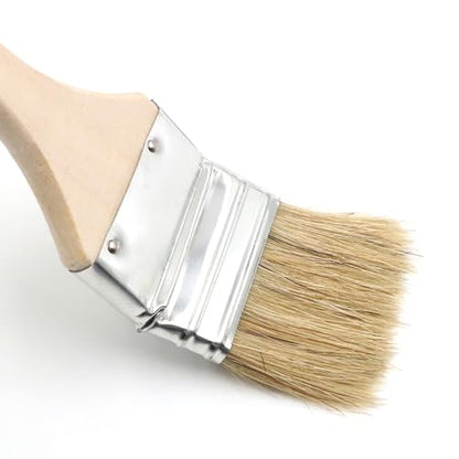 25mm/1 inch Brush Head Width Long Wood Handle Metal Ferrule Bent Paint Brush Radiator Brush Beige 704#(2Pcs) - size: 1inch