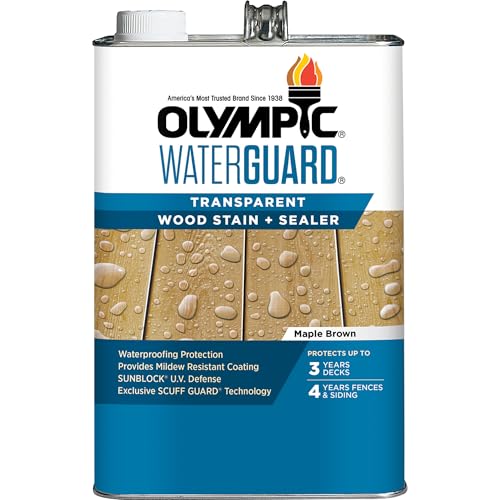 Olympic WaterGuard 1 gal Maple Brown Transparent Wood Stain & Sealer