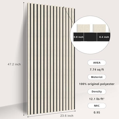 WoveN SounD Acoustic Panels, Black, 2 Pack, 47.2x23.6 in - color: 2 Pack, Beige and Black