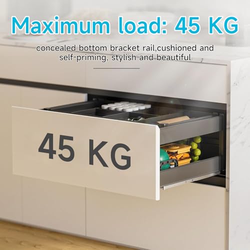24 Inch 1 Pair Undermount Soft Close Drawer Slides Full Extension - size: 24 Inch-1 Pair