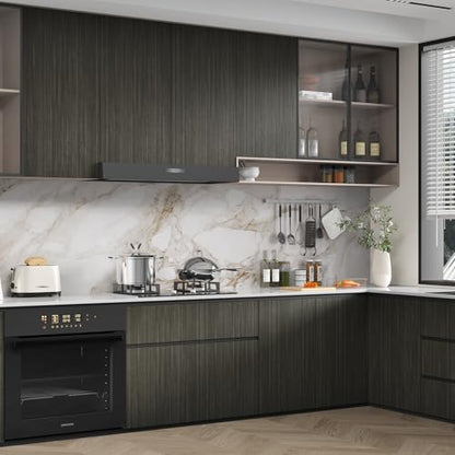 Black/Grey Wood Grain Contact Paper Counter Top Peel and Stick Waterproof - color: Black, size: 15.7" x 118"