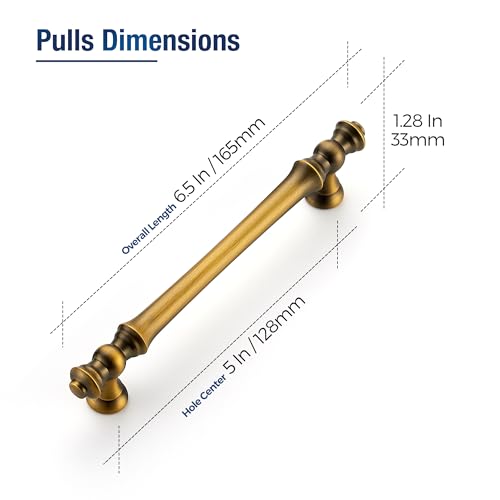 French Brushed Antique Bronze Cabinet Handles Drawer Pulls, 5 Inch, 10 Pack - color: French Brushed Antique Bronze, size: 5 Inch Hole Center