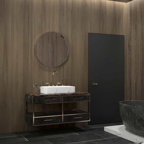 TOTIO Taupe Wood Grain Wallpaper Peel and Stick Dark Walnut Wood Contact Paper 16x78inch Matte Thickened Waterproof Self-Adhesive PVC Wall Sticker Counter Top Stick Paper Wood Vinyl Wrap for Cabinet - color: Taupe, size: 16" x 78"