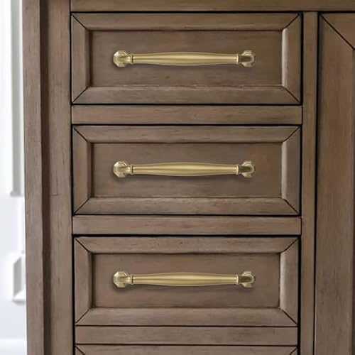 khtumeware 2 Pack 3-3/4 inch(96mm) Champagne Bronze Heavy Duty Solid Cabinet Pulls Satin Brass Cabinet Handles Heavy Duty Solid Cabinet Hardware for Cupboard Drawer Pulls Dresser Handle - color: Champagne Bronze, size: 3-3/4 inch Hole Center