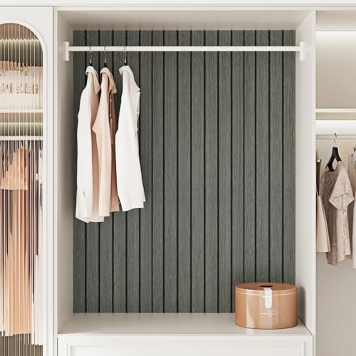 3D Grey/Black Wood Slat Wall Panels PVC Peel and Stick Wood Panels - color: Charcoal Black