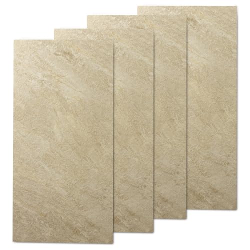 Dundee Deco Faux Stone Wall Panels, Tan & Brown, 2x4 ft, 4 Pack - color: Tan, Brown, size: 31 sq ft; 24" x 47", Pack of 4
