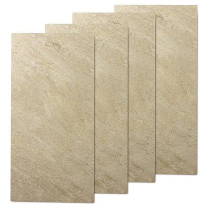Dundee Deco Faux Stone Wall Panels, Tan & Brown, 2x4 ft, 4 Pack - color: Tan, Brown, size: 31 sq ft; 24" x 47", Pack of 4