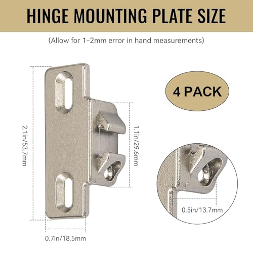 4 Pack Hinge Mounting Plate Replacement for Blum 1 3/8" Overlay Compact 33