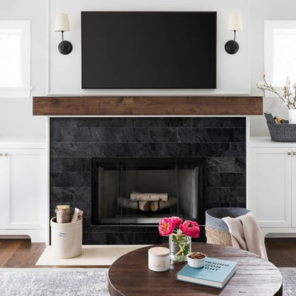 AULIGET 100 Piece Black Slate Peel and Stick Backsplash Wall Tiles, 3" x 6" PVC Faux Stone Stick on Tiles for Backsplash Kitchen, Bathroom, Laundry Room, Camper, Fireplace - color: Black Slate