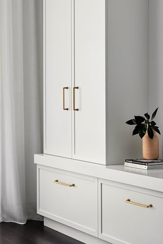 Goo-Ki Antique Brass Cabinet Pulls, Industrial, 5 in Hole Centers, 6 Pack - color: Antique Brass, size: 5'' Center to Center