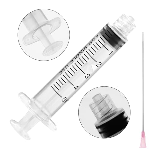 5ml Glue Applicator Syringes with 18G 4 Inch Blunt Tip Long Needles and Cap - size: 5ml
